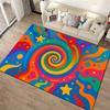 Colorful Spiral Pattern Carpet with Stars, Hearts, and Vibrant Design Suitable for Use As an Anti-slip for Living Room Bedroom Sofas