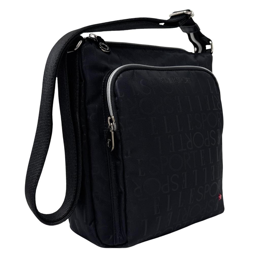 Elle Sports Star Series Shoulder Bag, Water-Repellent, Lightweight, Vertical Design (Black)