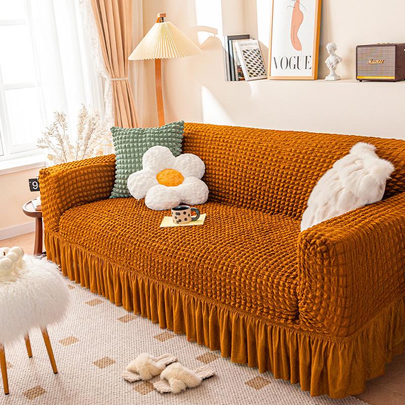 Panya Nordic Fabric Seersucker Inclusive Elastic Sofa Cover Cover Cloth Single Double Triple