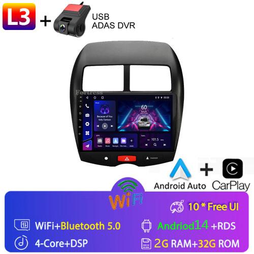 For Mitsubishi ASX 1 2010 2011 - 2016 C4 Peugeot 4008 Car Radio Multimedia Video Player Navigation GPS Android 10 2din 2 din