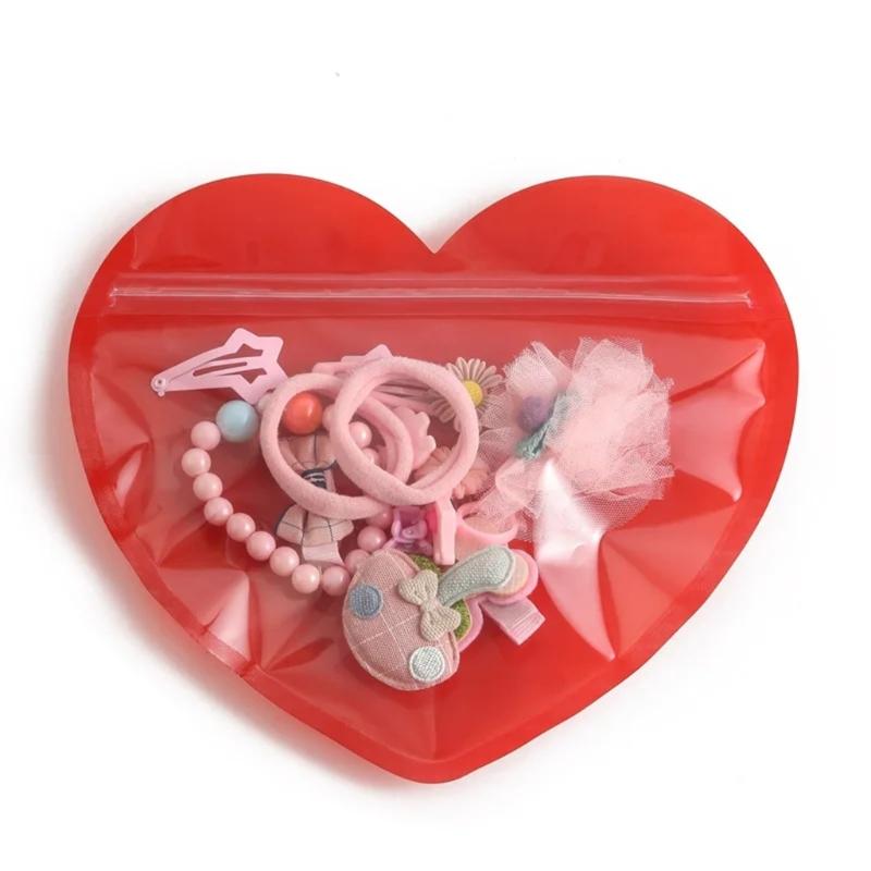 Versatile Heart shaped Self sealing Bags Trendy Jewelry Storage Bags Stylish Organizer for Showcasing Your Accessories