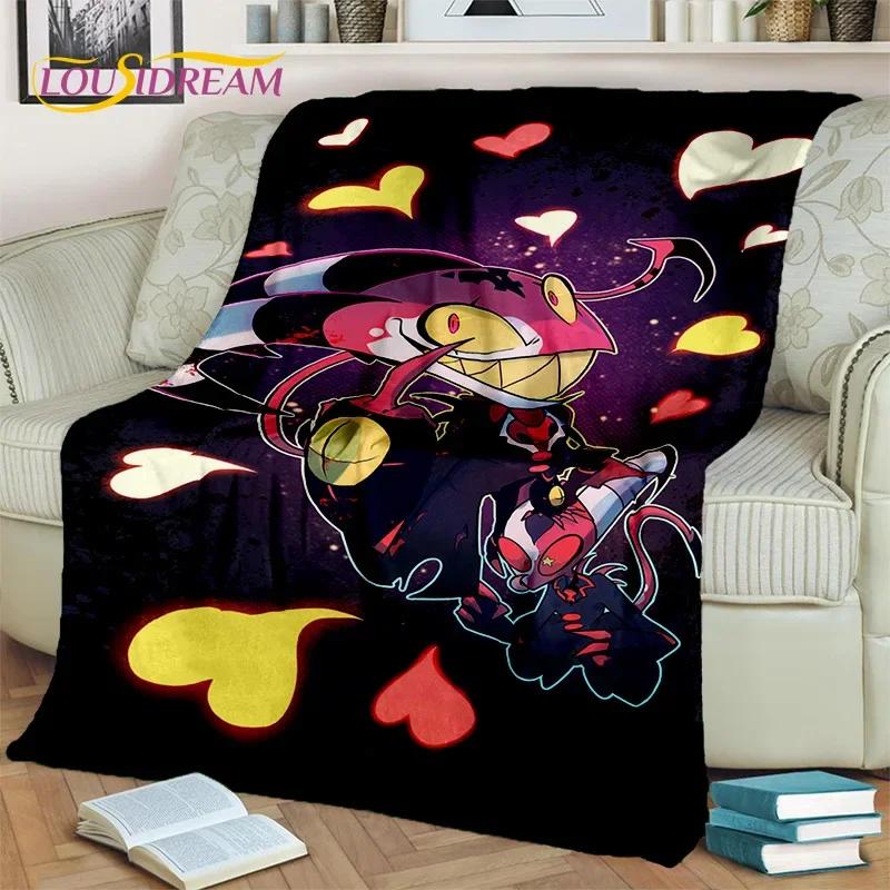 3D H-Helluva Boss Blitzo H-Hazbin Hotel Cartoon Blanket,Soft Throw Blanket for Home Bedroom Bed Sofa Picnic Office Cover Blanket