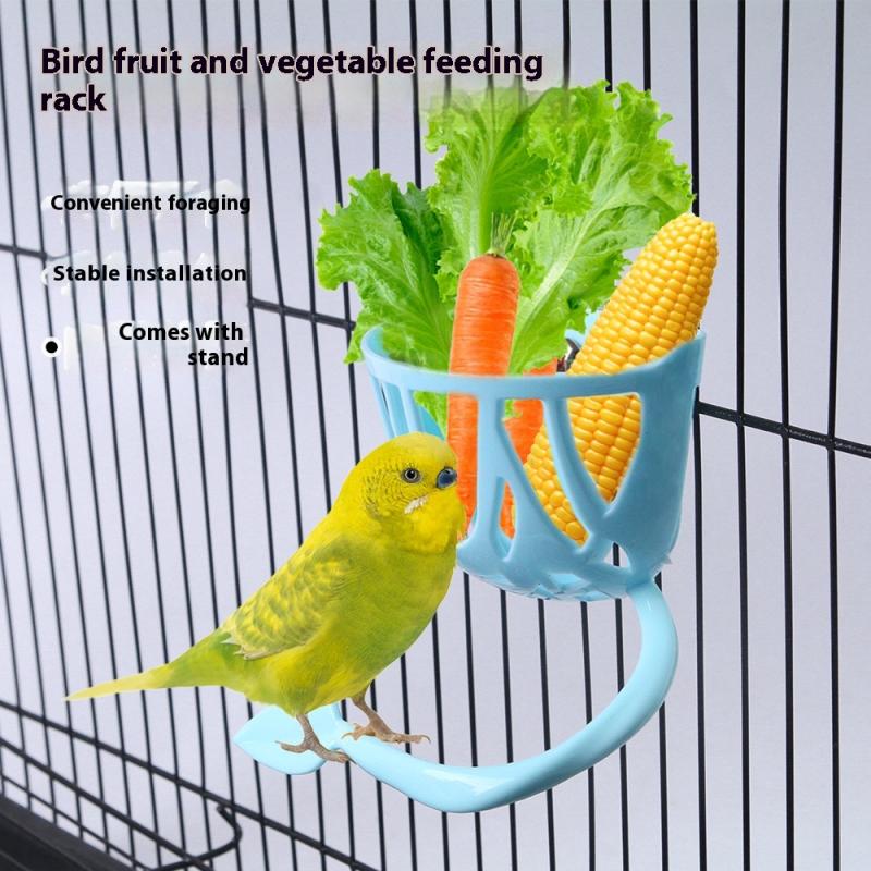 Multifunctional Parrot Feeder Bird Cage Fruit Vegetable Hanging Basket Hanging Creative Bird Feeder Basket Stand Up Toys