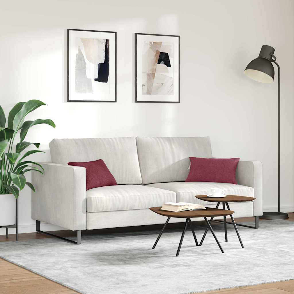 Sofa Cushions 2 Pcs Burgundy 50 X 30 Cm Fabric