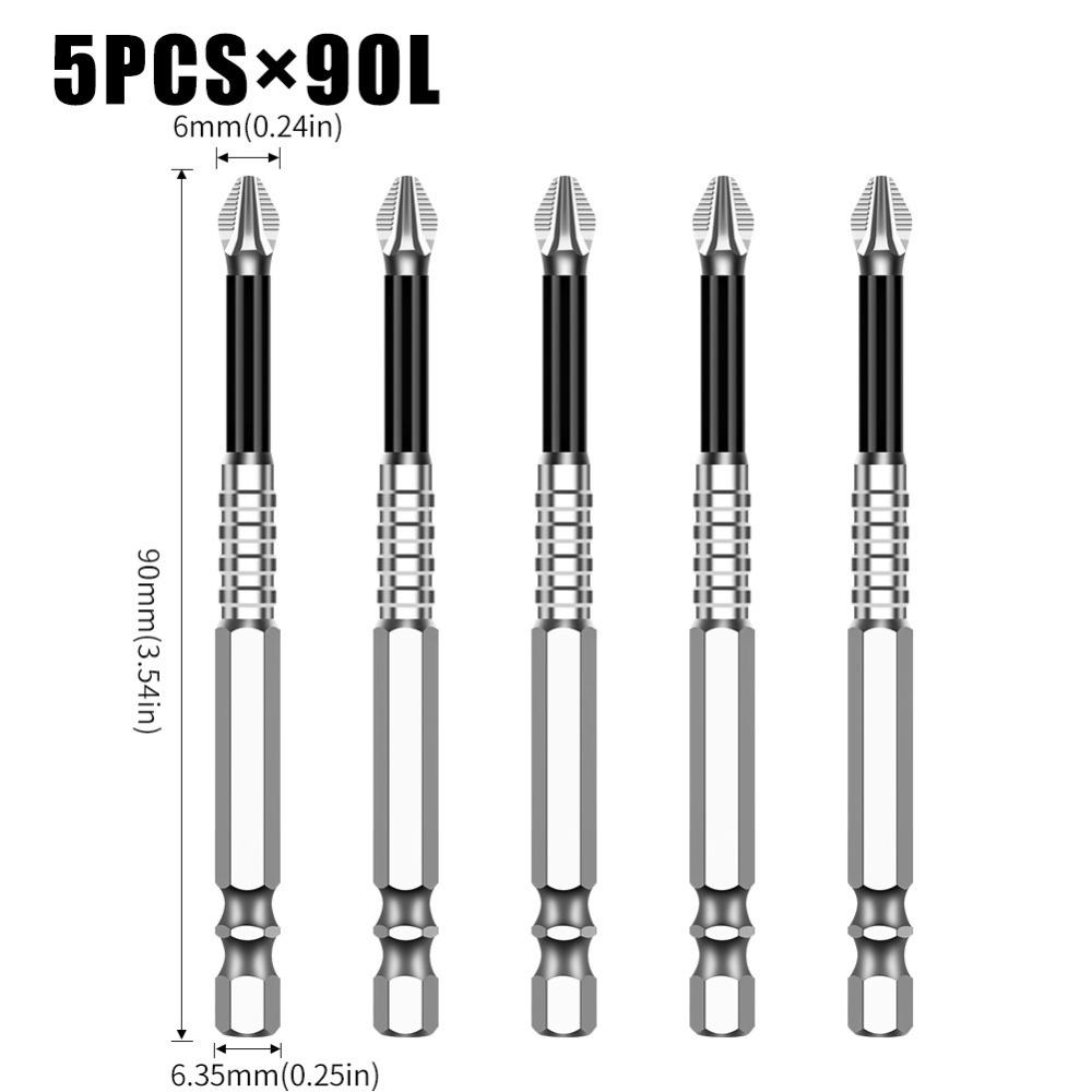 K5 Non-slip Impact Phillips Screwdriver Bit S2 Alloy Cross Drill Bit Portable Driver Bit