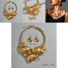 Handcrafted Gold And Silver Alloy Jewelry Set With Geometric Animal Patterns For Trendy Women