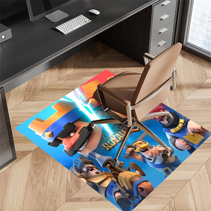 1pc Clash Royale Print Area Rug - Soft, Washable Non-Slip Indoor Mat for Office Chairs, Living Room, Home Office Decorative Rug