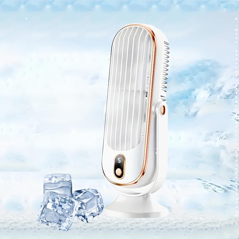 1pc, Rechargeable Portable Fan, Large Battery Dual Motor Home Compact Air Cooler, 5 Speed Air Cooling Fan 720° Surround Blower
