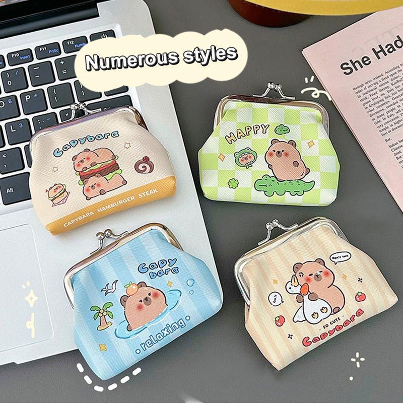 Cartoon Capybara Pu Coin Purse Pouch Cute Wallet Portable Mini Storage Bag Lipstick Key Earphone Organizer For Kids Gifts