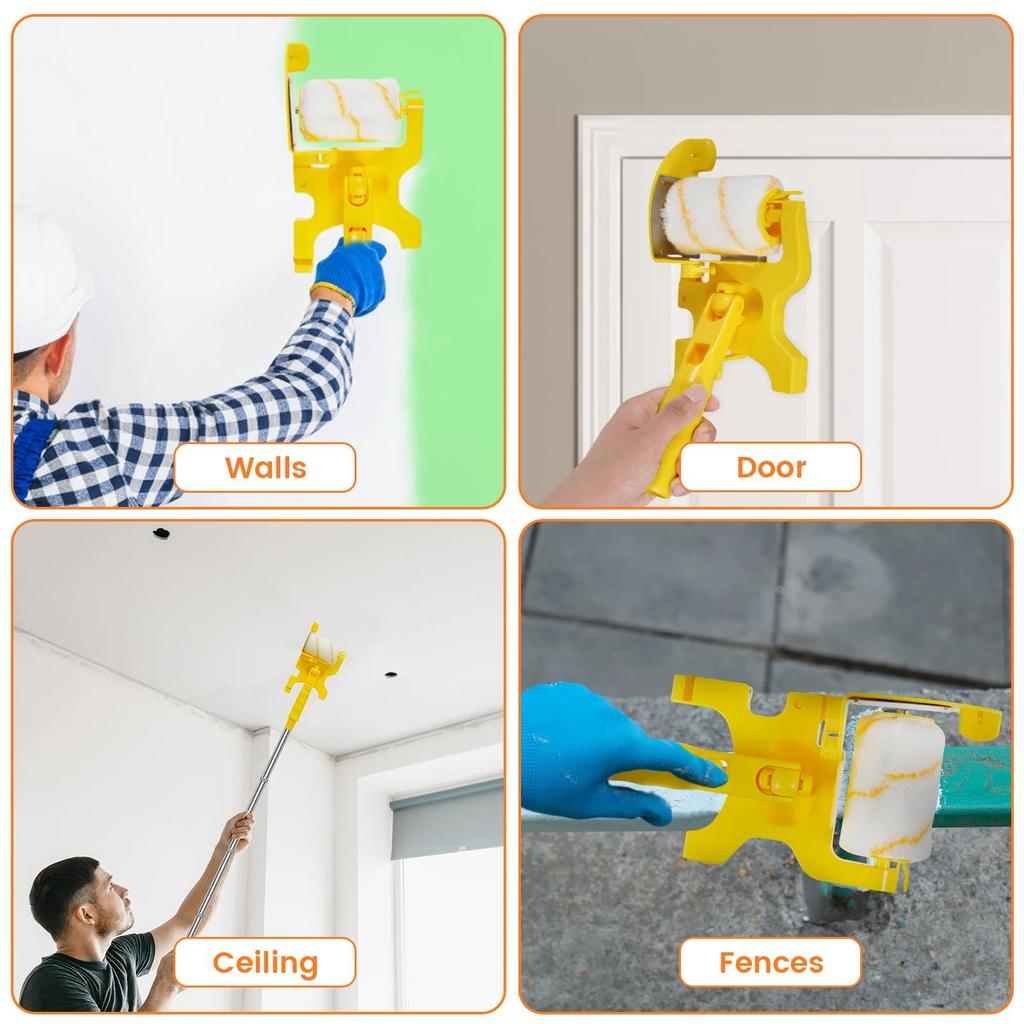 1/2PCS Paint Edger Roller Brush, Paint Edger Combo Kit, Portable Clean-Cut Brush, Home Room Wall Ceiling Indoor Outdoor Painting