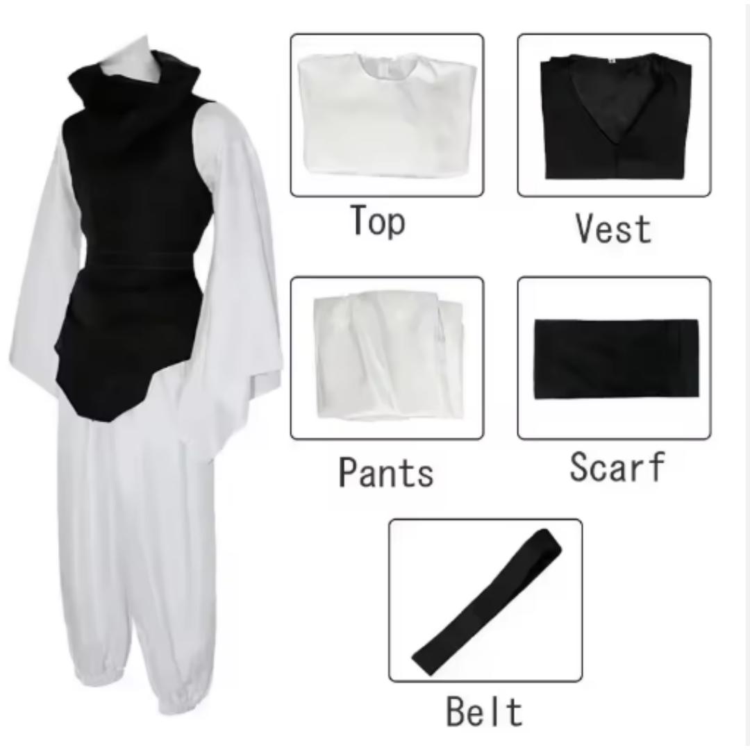 

Аниме Магическая битва Костюм для косплея Чосо Кайсэн Топ Жилет Брюки Униформа Наряд Аниме Костюм для ролевой игры Хэллоуин Карнавальная одежда S чёрный