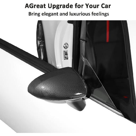 ABS Carbon Fiber Car Side Rearview Mirror Cover Trim For Subaru BRZ Toyota 86 2022-2024 Side Wing Mirror Cap Accessories (Carbon Fiber)