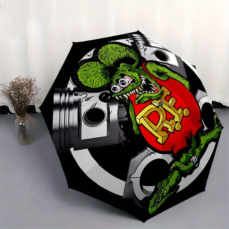 Rat Fink Muscle Car Decal - Classic American Auto StickerUmbrella, Portable 3-Fold Compact Umbrella for Men & Women Gift