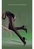 Black Silk Glossy Open-Crotch Fleece-Lined Pantyhose – Leg-Perfecting Sheer Stockings for Autumn & Winter