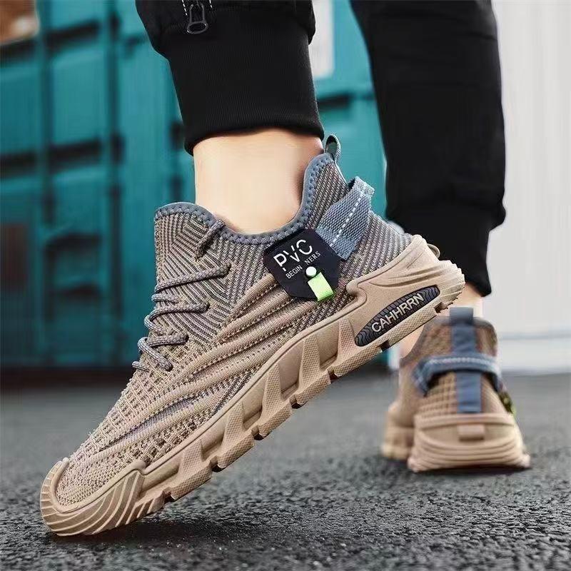 Men's Shoes Summer Thin Breathable Versatile Mesh Flying Woven Mesh Shoes Running Lightweight Soft Sole Versatile Sports and Leisure Trendy Shoes