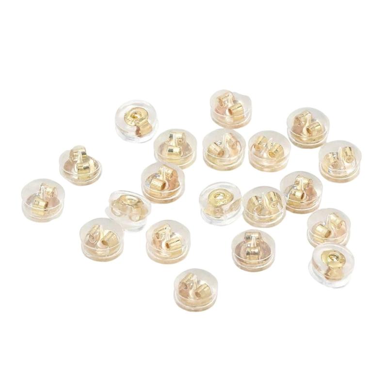 20PCS Slip Resistant Earring Backs Silver Secure Fit Loss Proof Backings Earring Fasteners Suitable for Studs Earrings