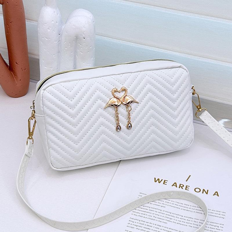 

New fashion trendy mini swan pendant change bag camera bag shoulder messenger bag women s bag белый
