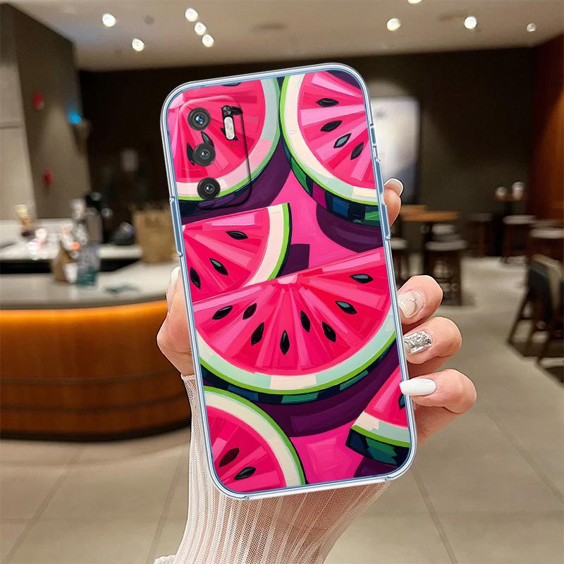 UP19 Cartoon Fruit Watermelon Transparent Phone Case for Motorola Moto G7 G8 G9 G84 G85 G73 G24 G15 Z2 Play Power Plus