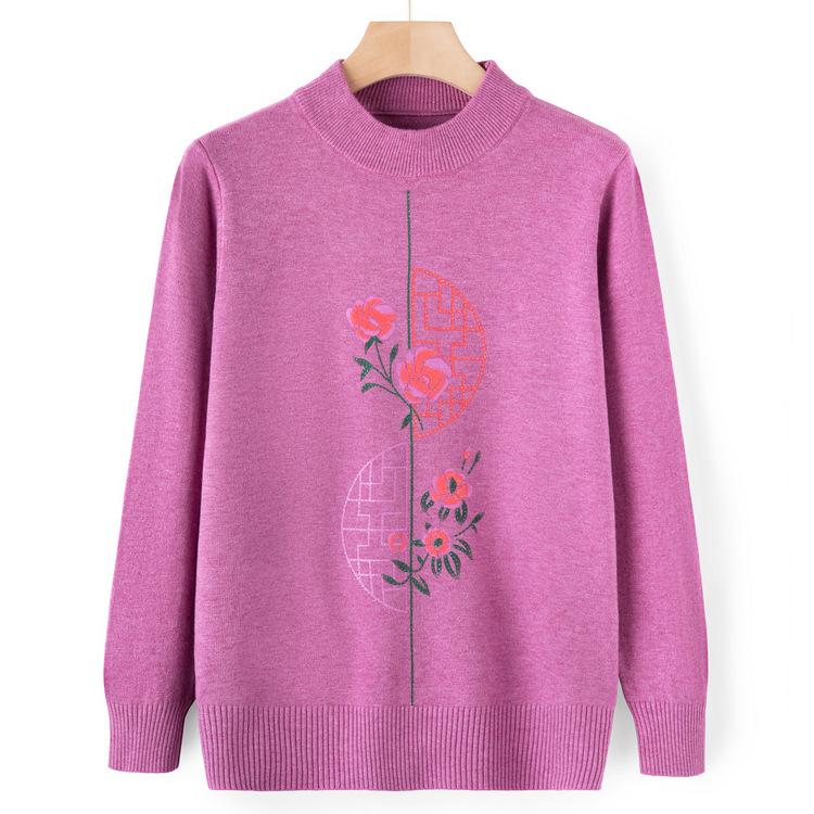 

Мамины осенние свитера Топы Для среднего и пожилого возраста Осенне-зимняя одежда С круглым вырезом Базовая рубашка Пуловер для бабушки Одежда для пожилого мужчины 4XL