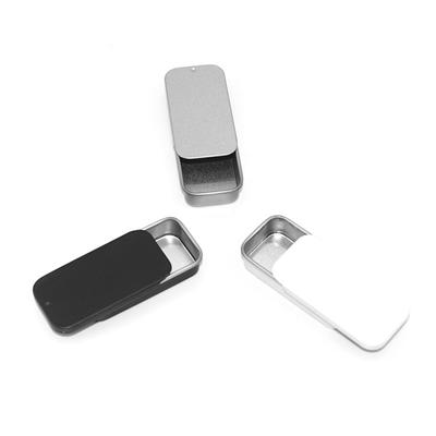 Metal Dikdörtgen Boş Mini Teneke Kutu Teneke Plaka İtme Şeker Hap Kutuları Saklama Kutusu