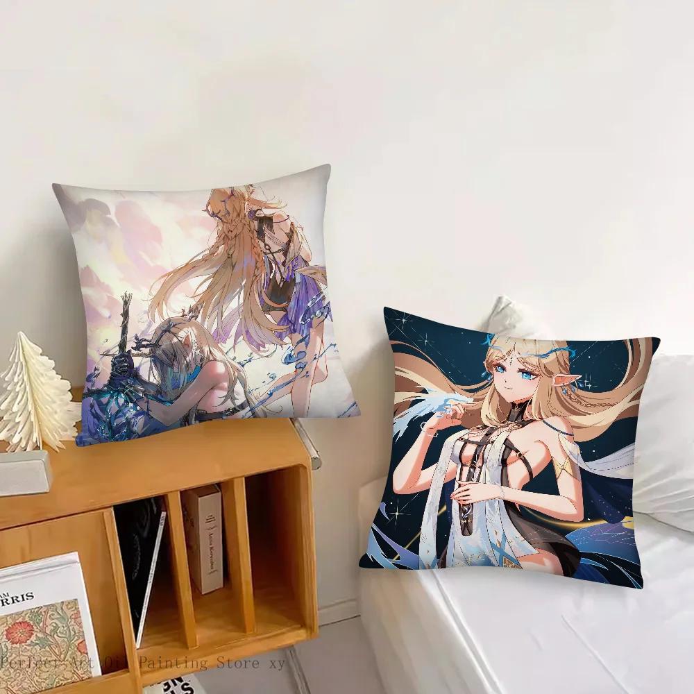 Cartethyia Anime Game W-Wuthering Waves Pillow Case Square Pillow Bedroom Sofa Leisure Comfort Living Room Home Decoration 40X40