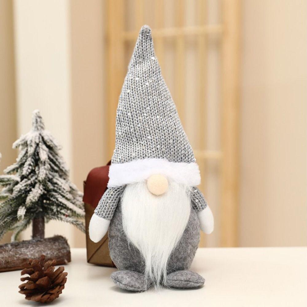 Vlies Weihnachtsgnom Plüschtier Weiß Grau Rosa Weiches Gnom-Puppe Ornament Gesichtsloses Puppen Anhänger
