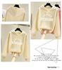 Korean Style Women's Fleece-Lined Hooded Sweatshirt, Plus Size, Loose Fit, Long-Sleeved, for Autumn and Winter.