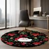 Christmas Santa Claus Printed Round Rug Carpet Chair Rug Area Rug Entryway Doormats,for Office Chair Living Room Bedroom Kitchen Room.