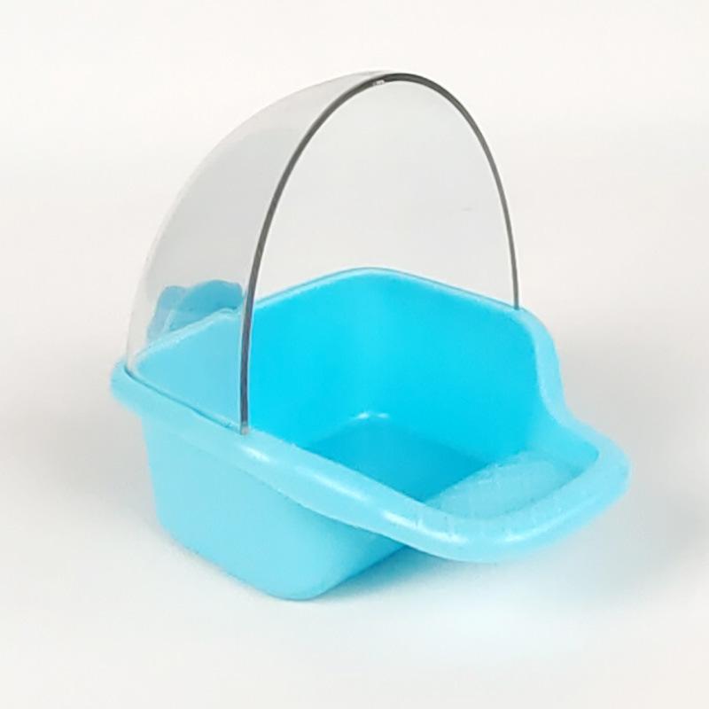 

1 шт. Новая автоматическая кормушка для птиц, чашка против рассыпания, коробка для корма для попугаев, брызговик, корм для птиц, аксессуары и принадлежности для клетки канарейки синий