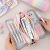 Creative Girl's Rainbow Pencil Case Multi-layer Zipper Large Capacity Multi-functional School Student Stationery Pen Bags Box