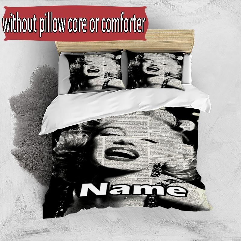 3pcs Duvet Cover Set (1*Duvet Cover + 2*Pillowcase, Without Core), Custom Name Singer Pattern Bedding Set, Home Bedroom Decor Gift