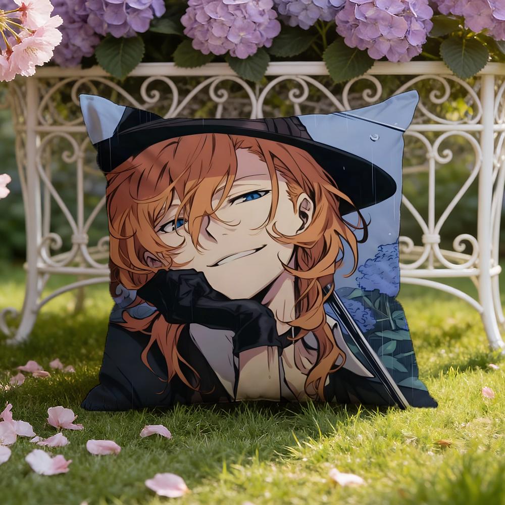 

B-Bungo Stray АнимеСобаки Наволочка для Дома и Автомобиля Двусторонний Чехол для Подушки: Двусторонняя конструкция для максимального комфорта 30cmx30cm