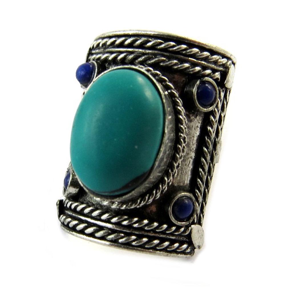 Ring 'Kilimanjaro' Green Blue Silver