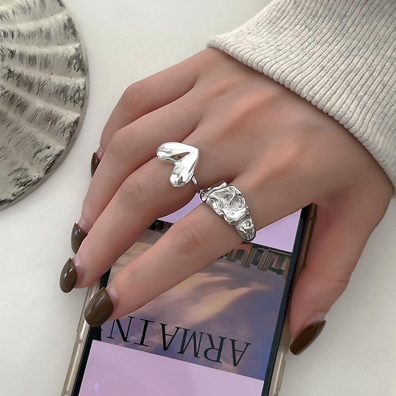 Xiaomi Original 925 Sterling Silver Heart Bump Rings For Women Counple Wedding Engagement Silver Women's Vintage Ring Fine Jewelry