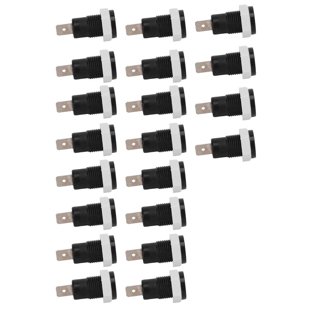 20Pcs Set Banana Socket Female Connector 4mm 0.16in Brass Terminal Stable Current for Ships RVs TrucksBlack