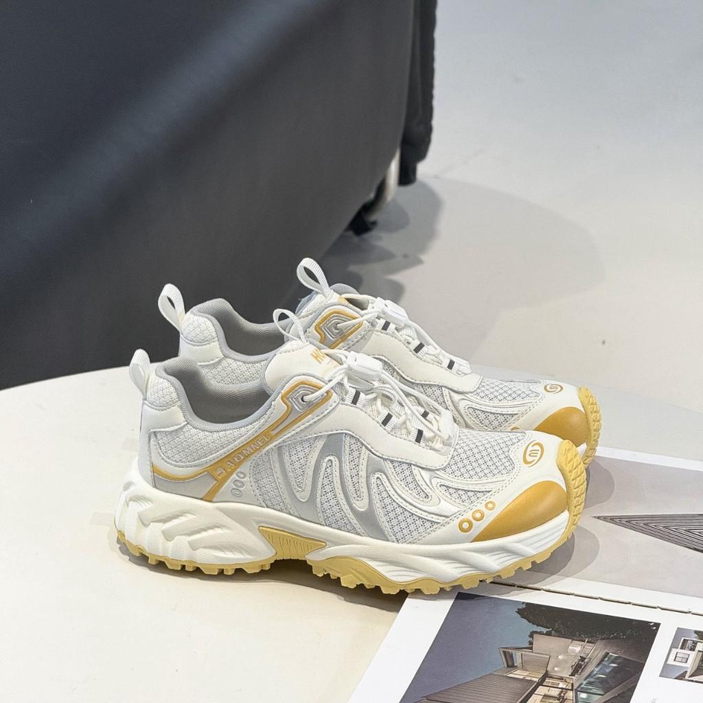 Silberne Daddy-Schuhe Damen 2025 neu Sommer Mesh atmungsaktiv Plateau Wanderschuhe vielseitige lässige Sportschuhe