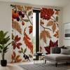 2ks HD výšivka v čínském stylu Javorový list dekorativní závěs Červená stuha digitálně potištěný závěs Styl bytové dekorace decorati