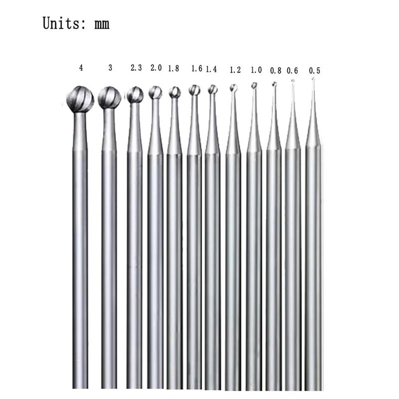 12 st runda kulformade gradningsbits - 3/32 tumskaft smyckestillverkning gradningsbits rund kulform gravyrbits