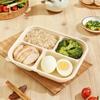 Eco-Friendly Corn Starch 4-Compartment Lunch Box with Lid
