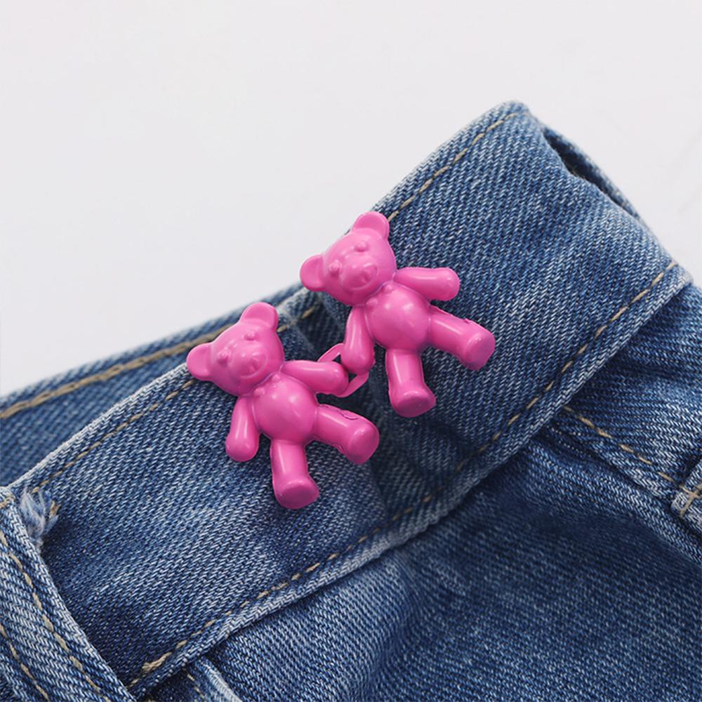 Colorful Metal Bear Tighten Waist Button for Women Pant Jeans Adjustable Detachable Waist Clip Metal Pins Clothing Accessories