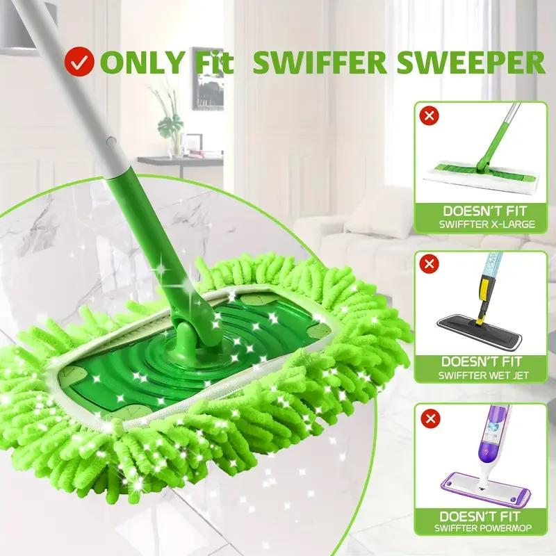 10pcs Reusable Microfiber Mop Pads Compatible for Swiffer Sweeper Mop Dry Sweeping Cloth Washable Wet Mopping for Floor Cleaning
