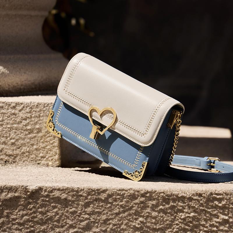 Mrs. Qiao's Popular Bag 2025 New High-end Qixi Festival Gift Crossbody Bag Women's Genuine Leather Chain Small Square Bag