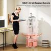 Rotating Bookshelf with 4 Levels, 16 Compartments, Easy Access, for Bedroom, Living Room, Study, Particle Board, White