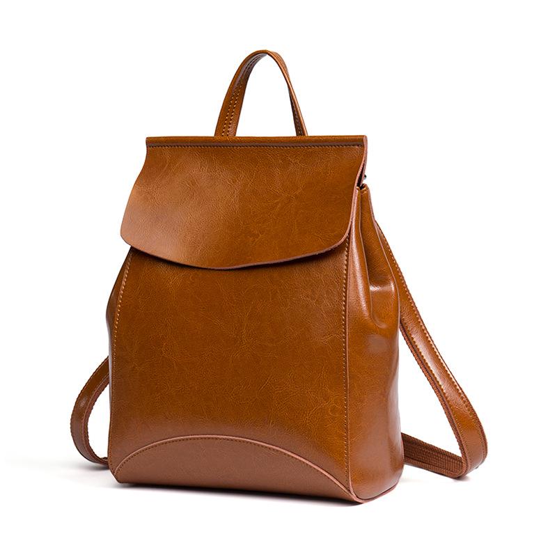 2026 Women's Fashion Cowhide Backpack: European & American Style