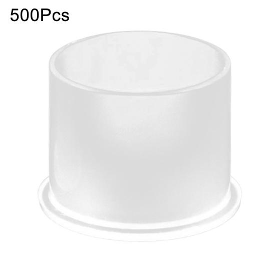 500 stk Engangs tatoveringsblekkkopper Plast Tatoveringsblekkholder Liten Tatoveringsblekkkopp med Ringbase for Tatoveringsartister Studioer