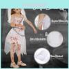 Costume Strega Fantasma Sposa di Halloween per Bambine con Pizzo Rete e Stampa per Festa Bambini