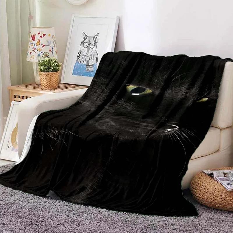 Cute Cat Series Printed Blanket for Sofa Bed Travel Camping Living Room Office Conditioning Blanket for All Seasons Gifts