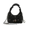 Trend pleated portable bow dumpling bag women's summer new chain shoulder messenger bag