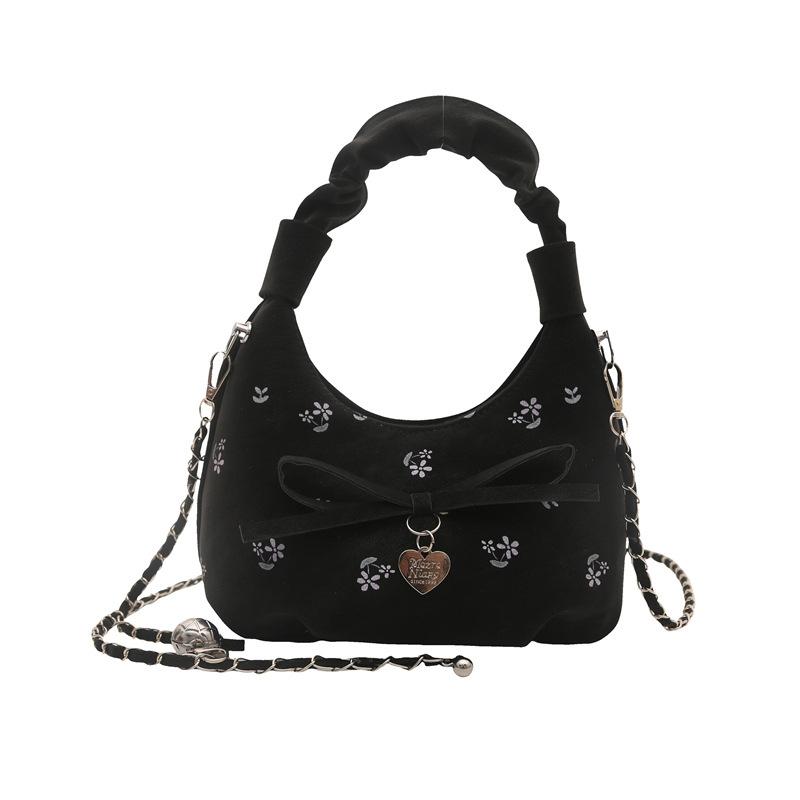 Модная складчатая портативная сумка-пельмень с бантом женская летняя новая цепная наплечная сумка-мессенджер