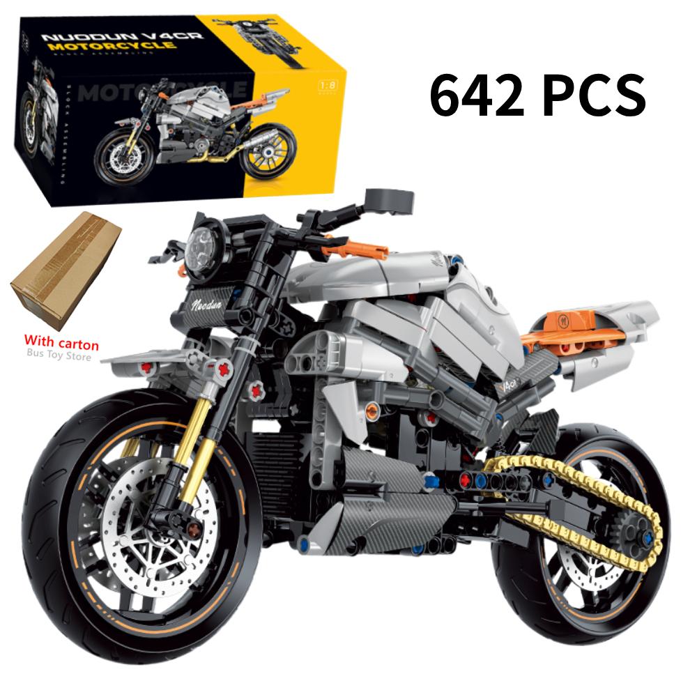 Technical Motorcycle Building Blocks Bricks Harleys Motorbike Locomotive Road Racer Toy for Kid Christmas New Year Gift